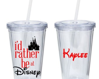 Disney Tumbler - I'd Rather be at Disney personalized tumbler