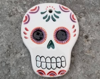 sugar skull day of the dead hand painted candy skull ornament