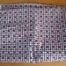 navy blue and white gingham with red lady bugs 3 1/2 yds cotton material, fabric