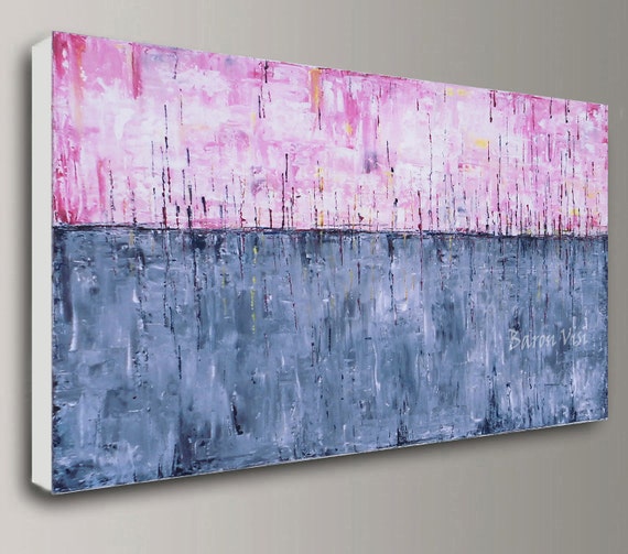 rosa grau Malerei abstrakte Acrylmalerei große Wand Kunst