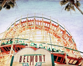 Roller Coaster Photo | Belmont Coaster San Diego Mission Beach | Endless Summer | California Art | Beach House Decor | New Home Gift