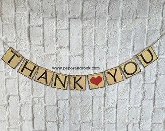 Wedding Sign, Thank You Banner, Wedding Party Photo Prop, Thank You Sign, Wedding Sign, Wedding Banner, Garland, Thank you Sign, Thank you