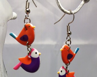 Cute flock of birds earrings