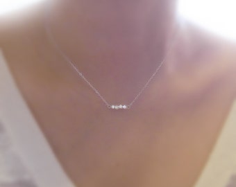Four nuggets (necklace) - Tiny sterling silver nuggets