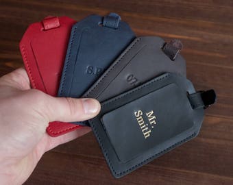 Leather luggage tags Personalized luggage tag Custom luggage tag Monogram luggage tag Bridesmaid gift Mr and Mrs Luggage Tag.