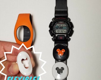 MagicBand 2 / FLEXIBLE / Puck Holder Watch Slider / Fast Pass / Puck Keeper / Smart Watch Band / Apple Watch / Fitbit / Garmin / Disney Gift