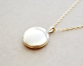 Small Gold Locket Necklace - 14K Gold Filled