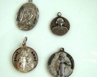 Vintage Sterling Catholic Medal Lot