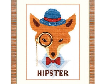 Cross Stitch Kit Fox hipster DIY Modern Cross Stitch Punto de cruz point de croix Cross stitch Set Hand Embroidery Wall Decor Idea gift