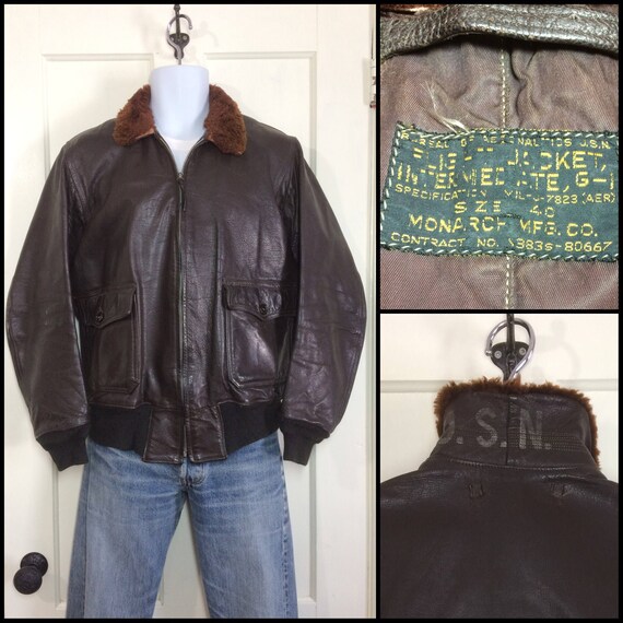 1950 S 1951 Usn G1 Goatskin Leather Er Flight Jacket