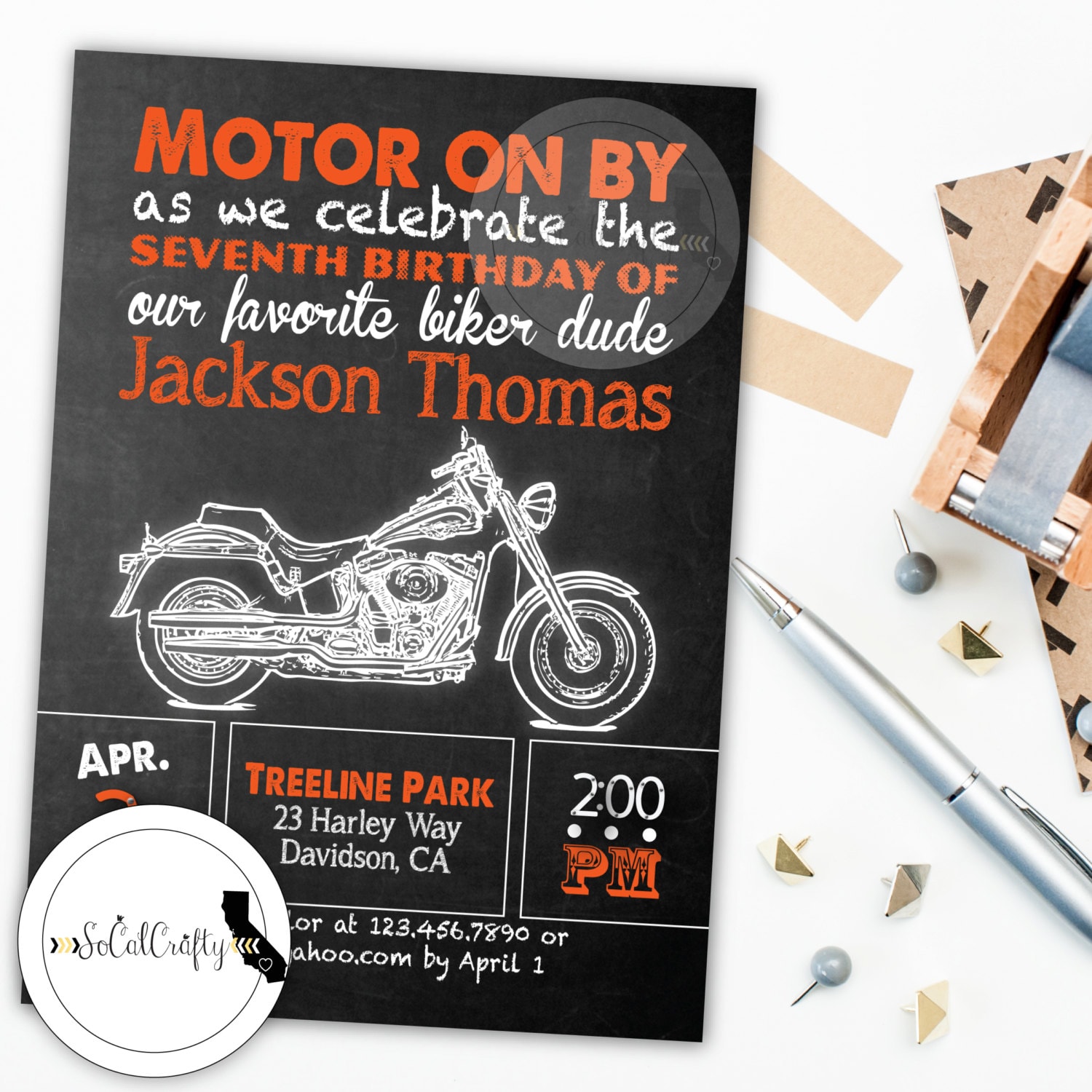 Motorcycle Birthday Invitation Templates 6