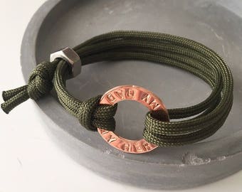 Men's Bracelet, Personalised Bracelet, Copper Bracelet, Stamped Bracelet, Men's Jewellery, Dad Gift, Fathers Day, Personalised Gift