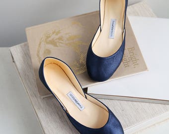 midnight blue ballet flats