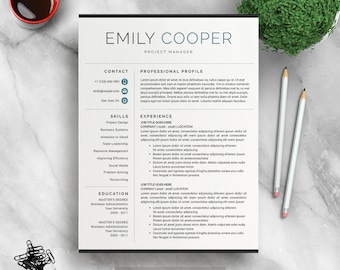 Modern Resume Template for Word, Creative, Modern Resume Design, Modern CV Template for Word, Digital Download Resume Template