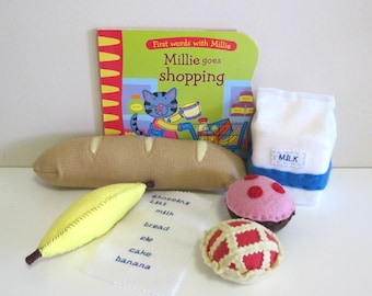 Children's Book, Montesssori, Felt Food, Fabric book, Learn to Read