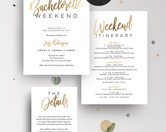 INSTANT DOWNLOAD Bachelorette Weekend Invitation Printable Set