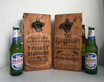 Peaky Blinders Gift, Peaky Blinders Merchandise, Peaky Blinders wall mounted bottle opener, Gift for him