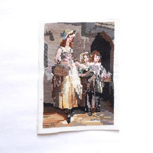 Vintage Art Handcrafted Embroidered Canvas