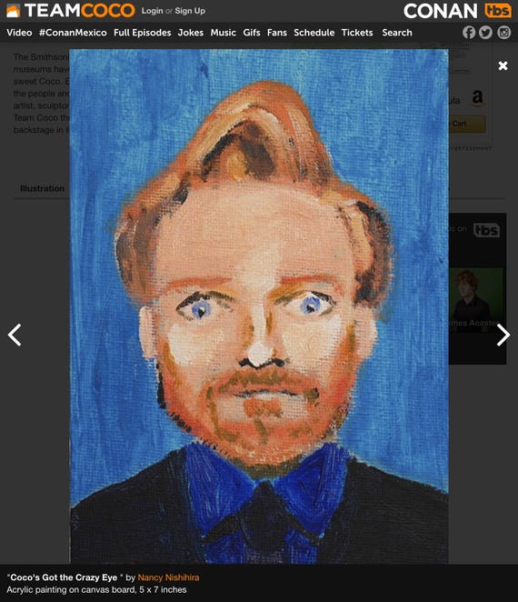 conan o brien team coco acrylic on canvas panel original