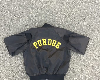 Vintage Purdue Satin Jacket (Size L) Purdue Pete Vintage Purdue University Jacket Vintage Satin Jacket 80s Auburn Sportswear