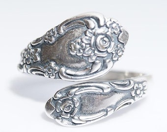 Sterling Silver Spoon Ring, (925) vintage spoon ring, Vanessa replica