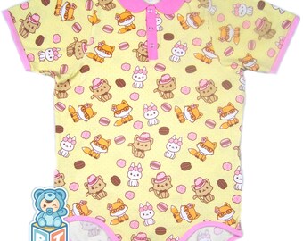 Adult Baby Coolar Cats,Foxs abd Bunny's snap crotch Bodysuit ABDL