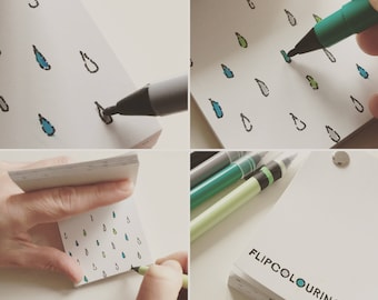 Flipcolouringbook-colourig book and flipbook, two in one - Rain