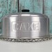 Vintage Cake Carrier Glass Plate with Metal Topper and Black Knob Farmhouse Decor