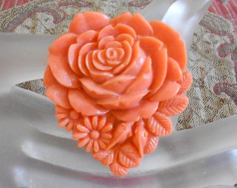 1940's Celluloid Floral Dress Clip