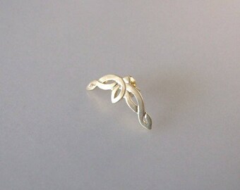 Gold Celtic Cartilage Earring - cartilage stud earring , helix earring , celtic ear piercing , yellow gold helix , celtic jewelry, celtic