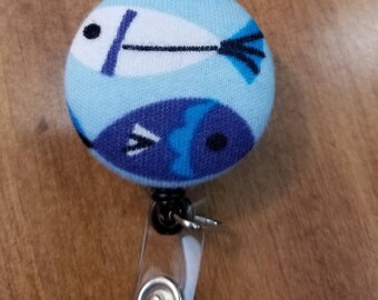 Fish Retractable ID Badge Reel Belt Swivel Clip ID Badge Holder - Nurse RN Gifts Badge Clips