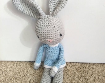 Crochet bunny, amigurumi bunny, baby gift, gift for baby, baby shower gift, ready to ship