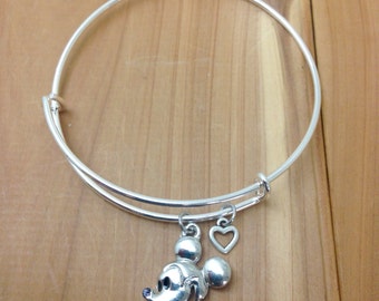 Disney Charm Bracelet - Mickey Mouse - Mickey Jewelry - Disney Jewelry - Adjustable Bangle Bracelet - ADULT & KIDS SIZES Available