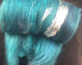 Turquoise Colourway - Smooth Art Batt Merino, Mulberry Silk