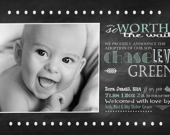 items similar to worth the wait adoption announcement photo