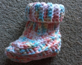 Multicoloured cotton baby booties