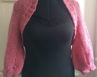 Pink Hand knitted oversized/ slouchy cardigan