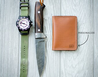 Personalized Leather wallet, Custom leather wallet, leather gift, anniversary gift, Custom groomsmen gift, husband gift, dad gift, mens gift