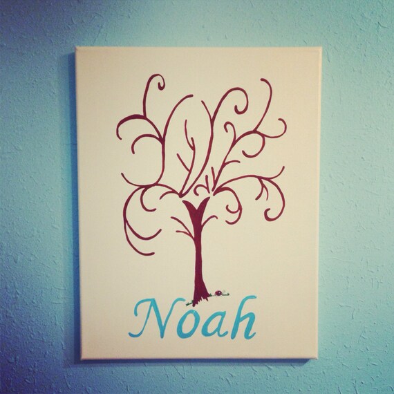 Guestbook alternative Baby Boy Shower Guest Book alternative fingerprint stamp tree