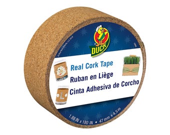 Duck Cork Tape, Real Cork, 1.88" wide, 5 yards long, Adhesive-backed