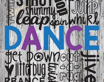 SVG, PNG, DXF Cut File, Dance, Ballerina, Dancer, Dancing, Subway Art, Silhouette Cut File, Cricut Cut File