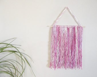 Baby Girl Nursery Wall Decor Nursery Wall Hanging Yarn Wall Hanging Pink Wall Hanging Purple Wall Hanging Nursery Mobile Yarn Art Home Decor