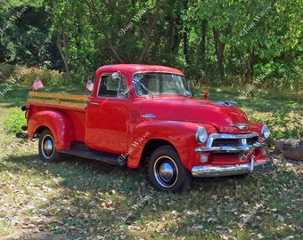 Old Red 50s Chevy Truck 54 Chevrolet Vintage Antique Restoration 1954 Fine Art Photography Photo Print