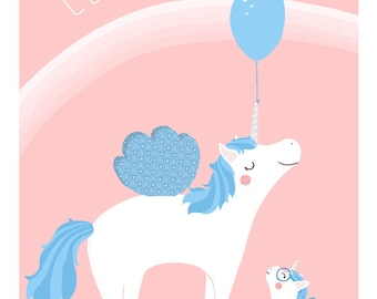 Displays Unicorn - customizable - child - birth gift - Unicorn's room Decoration