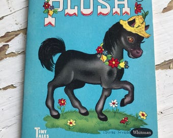 Vintage Tiny Tales Whitman Small Book Plush Horse with Hat
