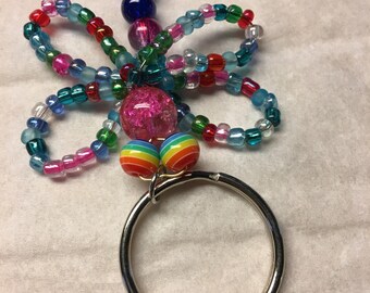 Rainbow Dragonfly Keychain