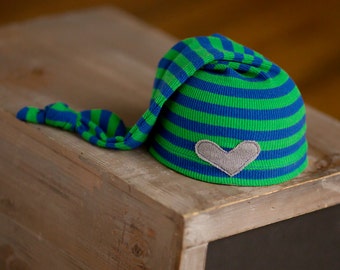 Newborn Hat, Newborn Boy Hat, Blue and Green Striped Hat, Newborn Photo Prop, Newborn Boy Prop, Newborn Hospital Hat, Upcycled Newborn Hat