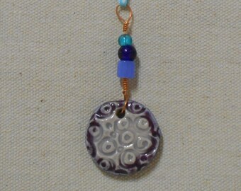 Moon Surface, Moon Craters Patterned Charm, Prayer Charm, Amulet, Car Charm