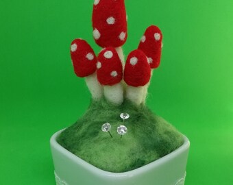 OOAK Needle Felt Toadstool Pin Cushion