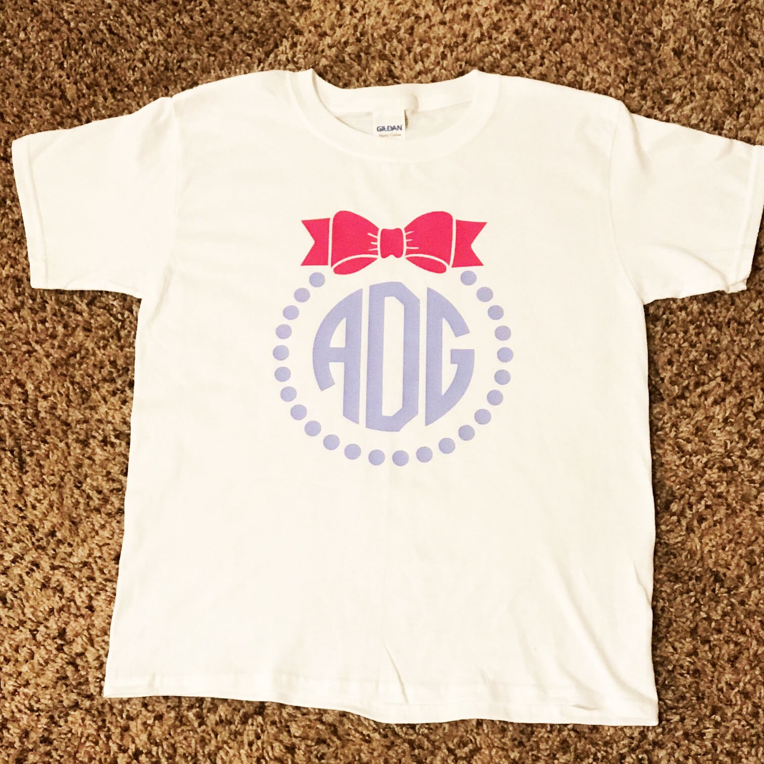 Kids Monogram Shirt / Bow Monogram Shirt / Monogram Shirt